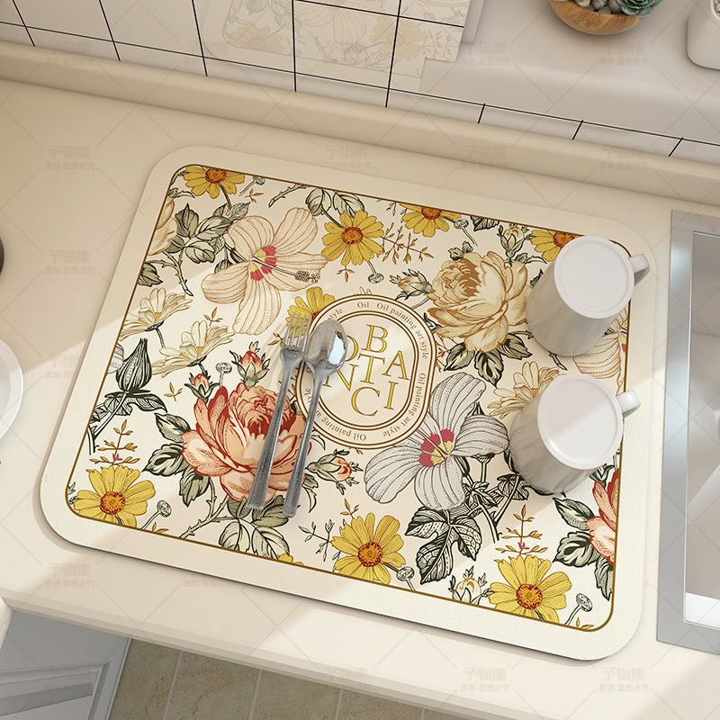 Tapis de drainage de cuisine premium pour vaisselle