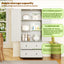 70 inch high kitchen pantry storage cabinet with 2 drawers and 3 shelves, large storage cabinet (antique white) - Korvel