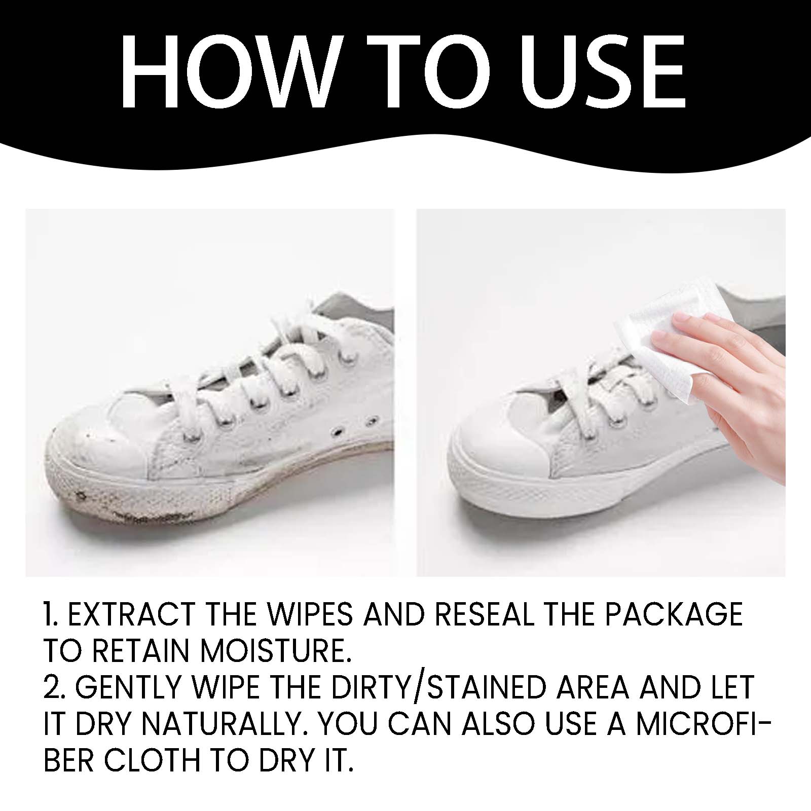 Shoe Wipes, Leather Shoes Sneakers Wallet Leather Sofa Multi-Purpose No-Wash Decontamination Cleaning Wipes - Korvel