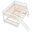 Full over Full Bunk Bed with Convertible Slide and Ladder  White - Korvel