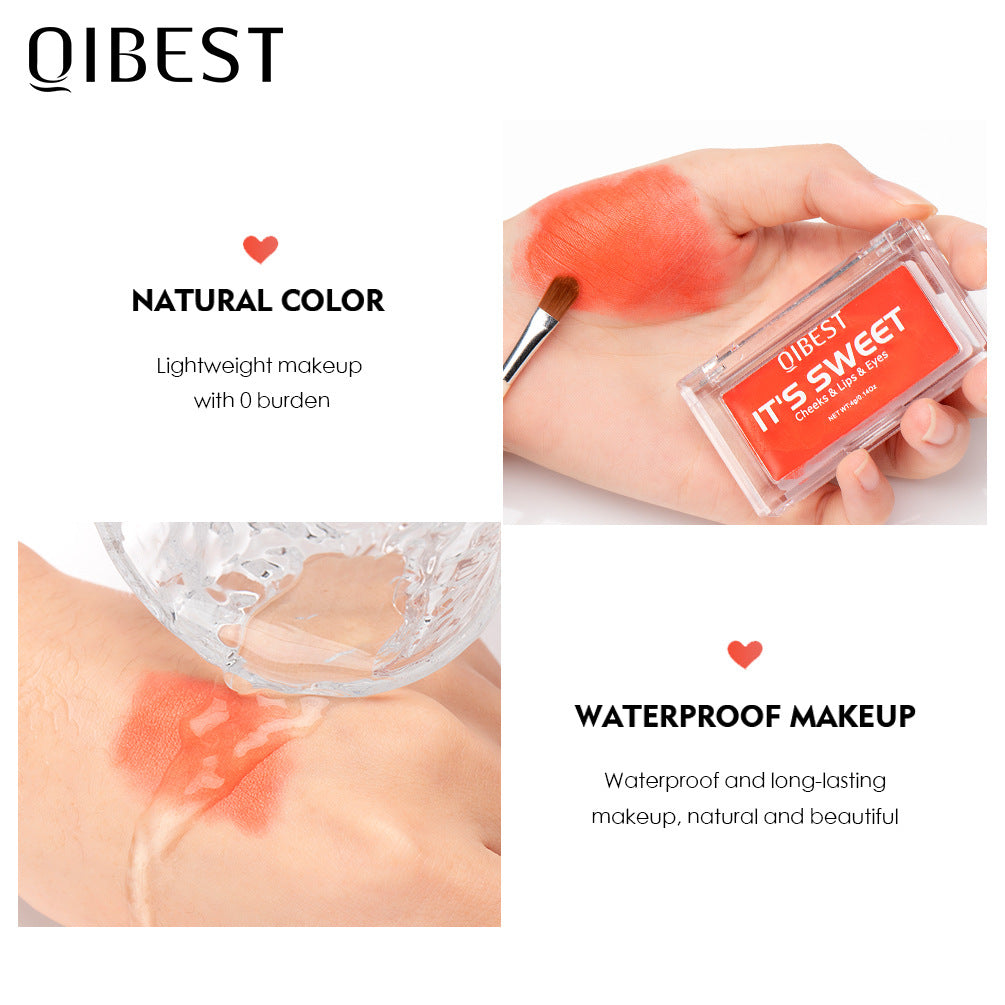 QIBEST 3-in-1 Lipstick, Eye Shadow & Blush Cream
