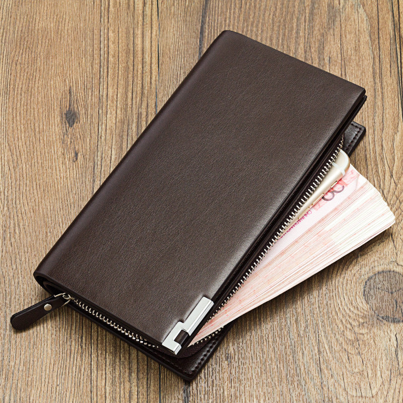 Baellerry Men's Long Wallet Multi-Functional Zipper Handbag Oumei Men's Handbag - Korvel