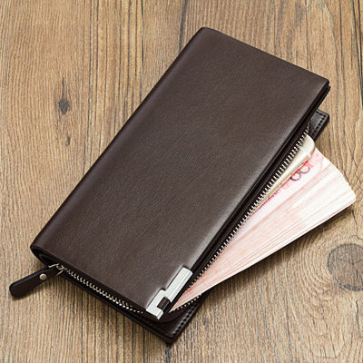 Baellerry Men's Long Wallet Multi-Functional Zipper Handbag Oumei Men's Handbag - Korvel