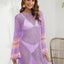 Openwork Contrast Long Sleeve Cover-Up