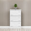 Cabinet de classement latéral premium avec serrure - 3 tiroirs design blanc