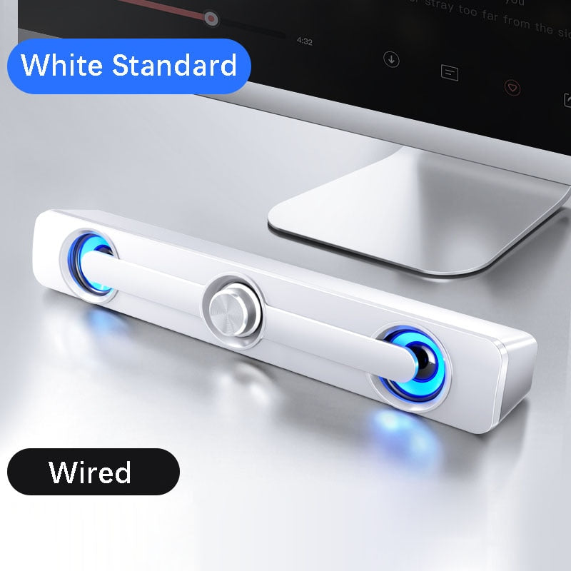 USB Wired Powerful Computer Speaker Bar Stereo Subwoofer Bass speaker Surround Sound Box for PC Laptop phone Tablet MP3 MP4 - Korvel