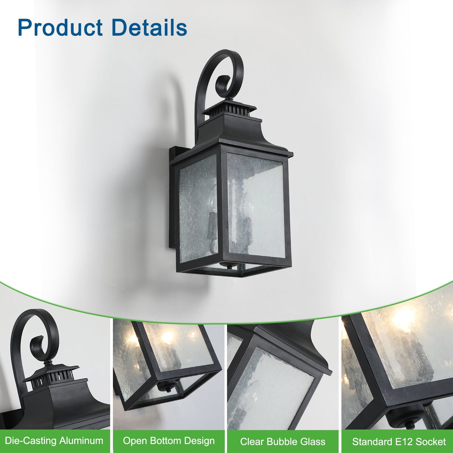 Large Outdoor Wall Lamps With Glass - Korvel