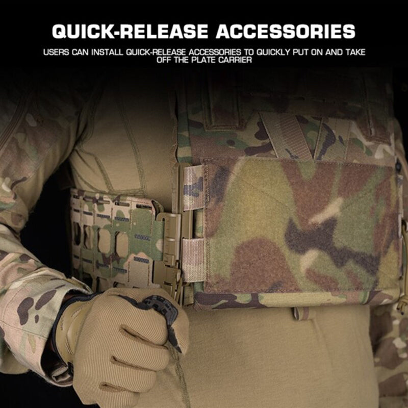 KZ Hunting Vest - Plate Carrier in Low Profile MOLLE, Quick Release, K Zero Style with Belt for Airsoft. - Korvel