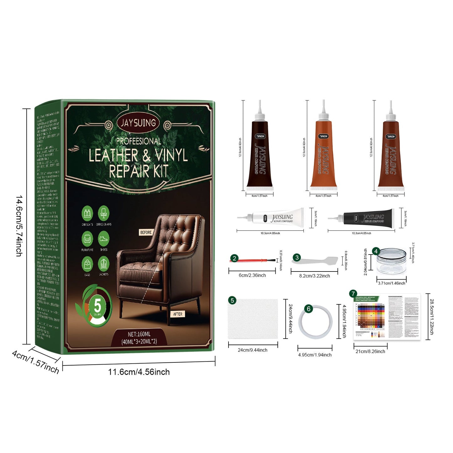 Premium Leather Restoration Kit for Furniture & Upholstery
