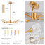 Modern Crystal Chandeliers, 9 Lights Golden Chandelier for Living Room Bedroom (Bulbs Not Included) - Korvel