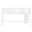 Twin Size Low Loft Bed with Ladder and Slide White - Korvel