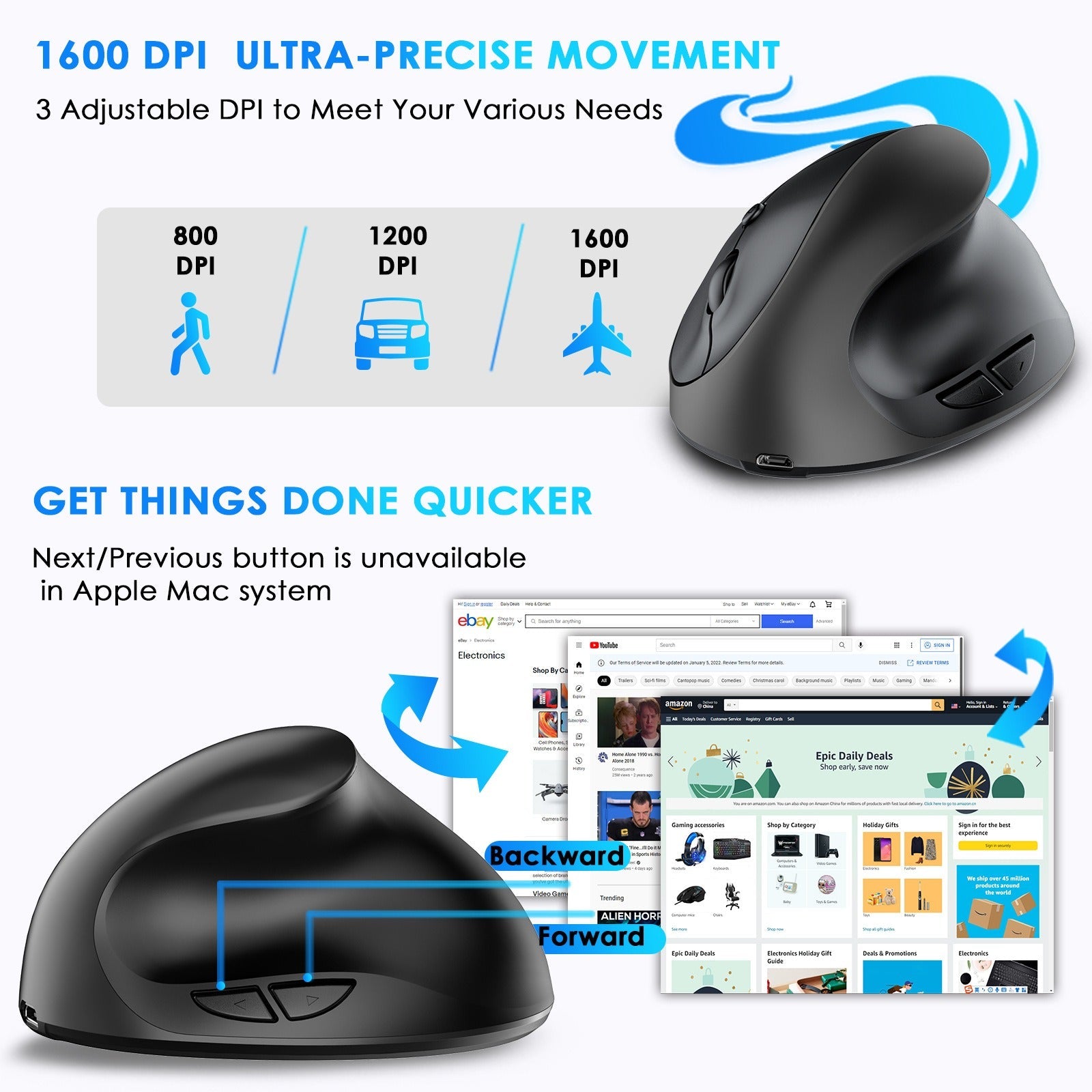 Vertical vertical grip rechargeable silent wireless anti mouse hand designer drawing office creative ergonomic mouse - Korvel