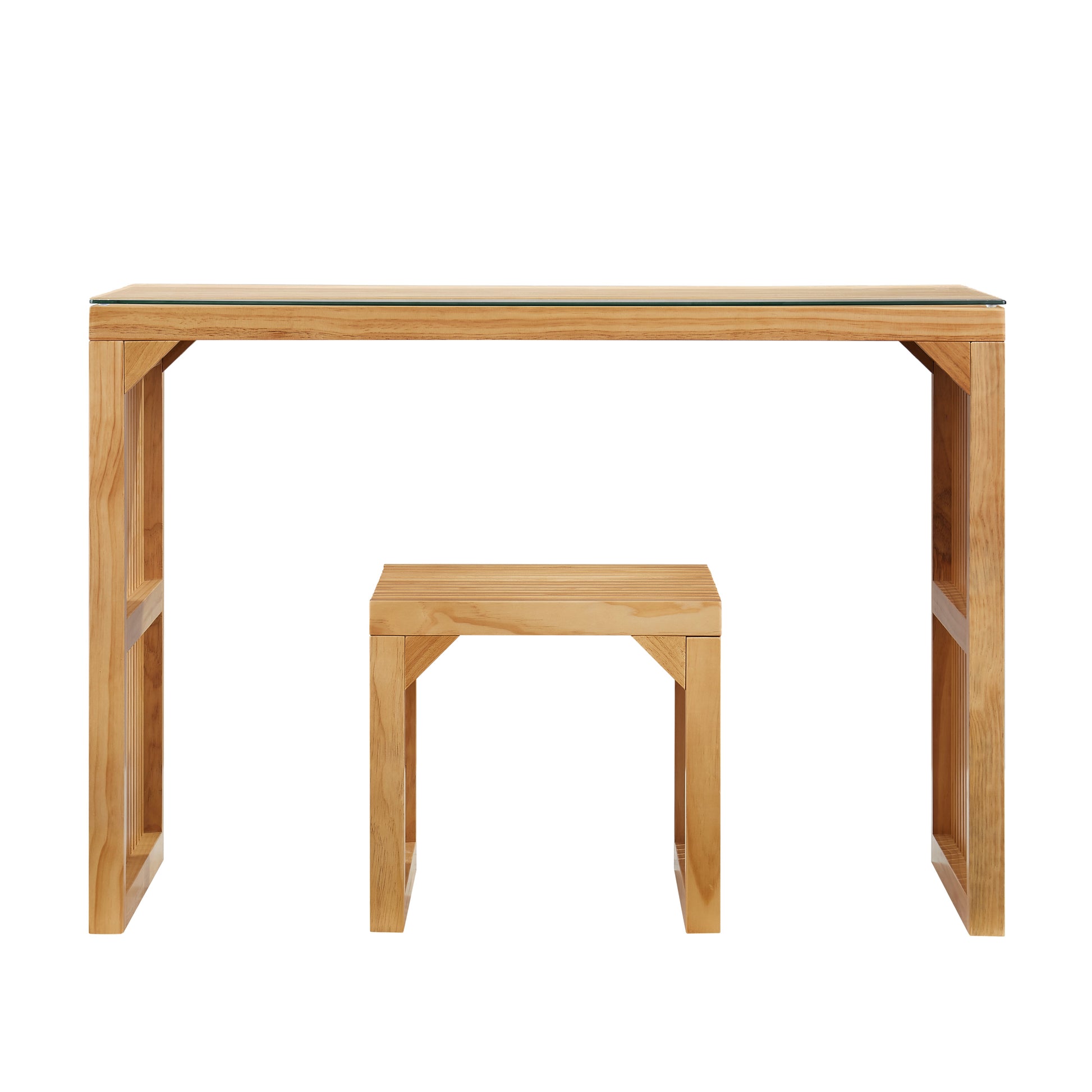 Pine Dining Bench and Table, Indoor Wood Bench for Entryway,Living Room,Kitchen and Bench Set (Nature, Bench & Table) Small - Korvel