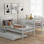 Twin over Twin Bunk Bed with Trundle and Storage  White - Korvel