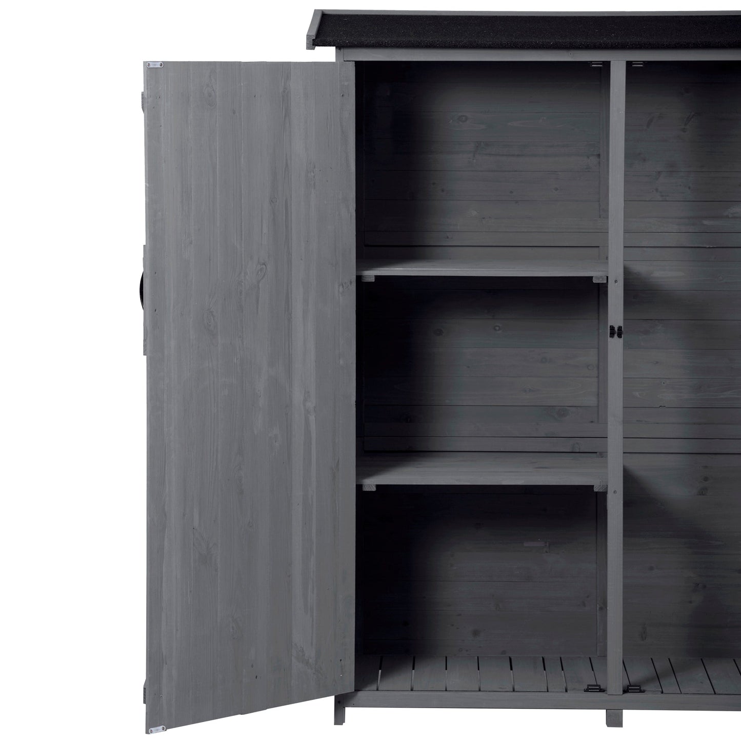 Abri de rangement en bois premium 5,3 pieds x 4,6 pieds avec toit étanche