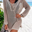 Elegant Openwork Tie Neck Blouse
