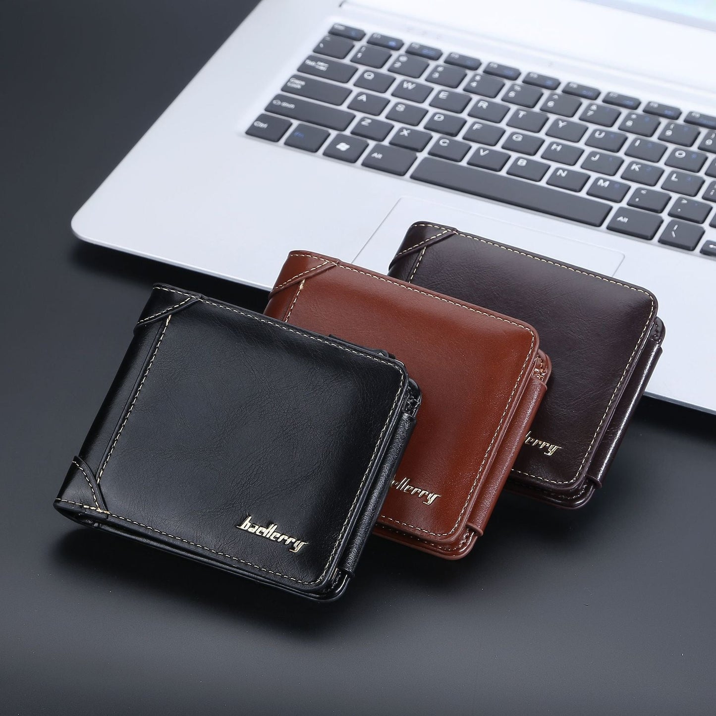Cartera con cremallera corta para hombres - Elegante y funcional