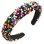 Exaggerated Baroque Colorful Crystal Candy Sponge Wide Edge Hair Hoop Headband - Korvel