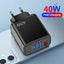 Chargeur de téléphone mobile numérique 40W PD+USB