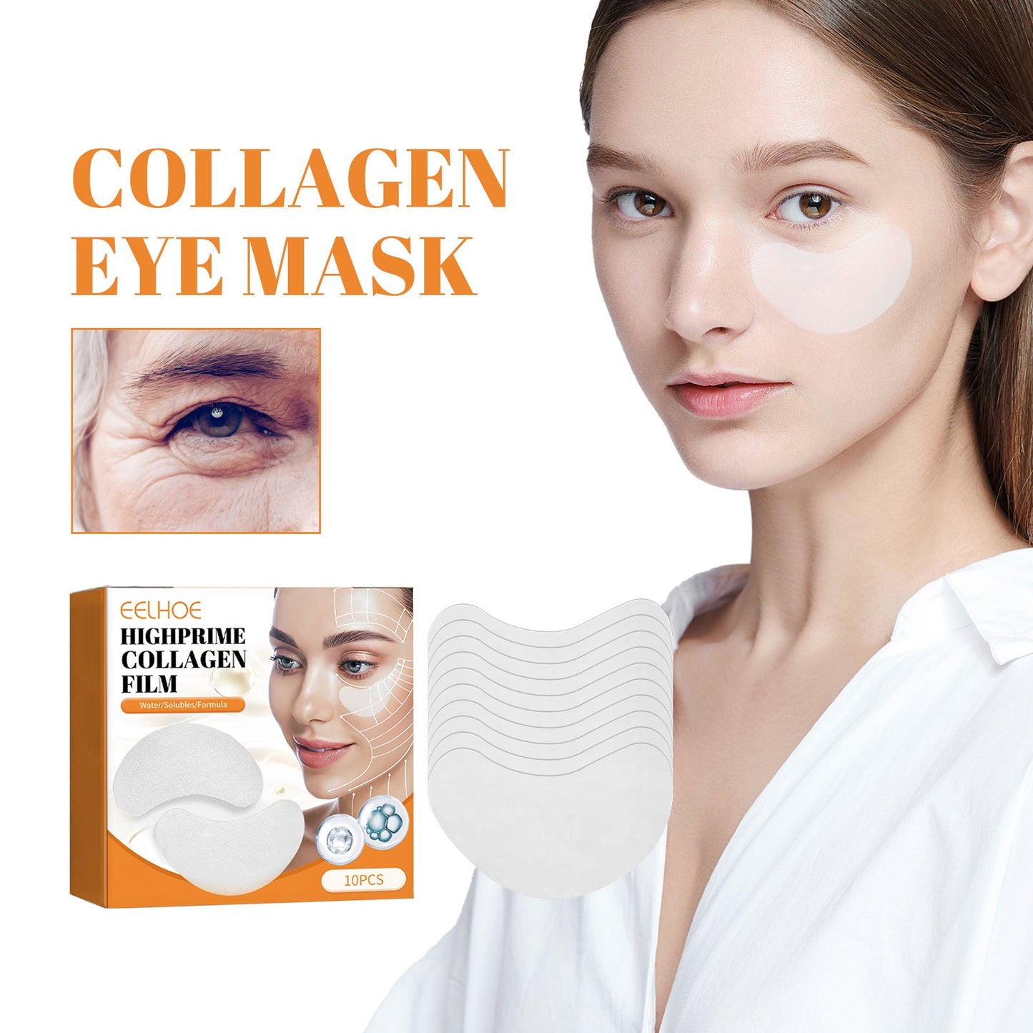 Collagen Eye Mask Collagen Essence Soft Skin Lifting Elastic Moisture Crystal Eye Mask - Korvel