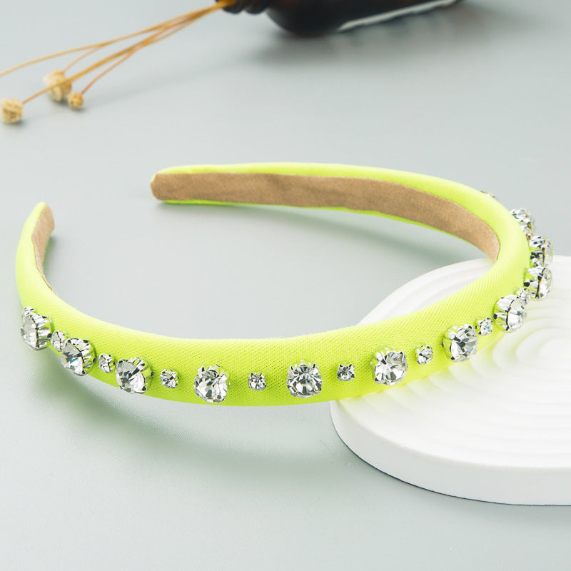 Hair Hoop Fashion Shiny Rhinestone Baroque Hair Hoop Hair Cave Female Korean Trend Thin Edge Hair Band Hair Accessories - Korvel