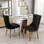 Elegant Black Velvet Dining Chair Set with Gold Accents