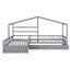 Twin Size House Platform Bed with Three Storage Drawers Gray - Korvel