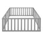 Full Size Gray Wood Daybed Frame with Fence
