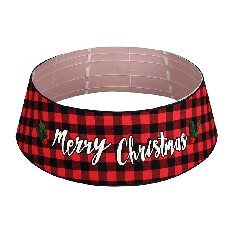 Premium Red and Black Checkered Christmas Tree Skirt