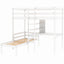 Convertible Loft Bed with L-Shape Desk, Twin Bunk Bed with Shelves and Ladder White - Korvel