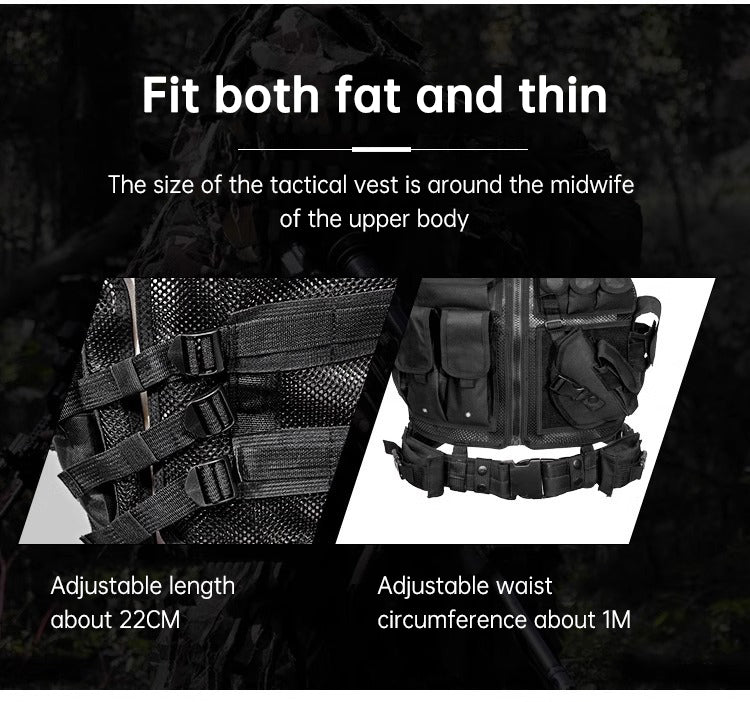 Wholesale Outdoor 6000D Nylon Multi-Pocket Gear Hunting Camouflage Breathable Training Equipment Tactical Grid Vest - Korvel