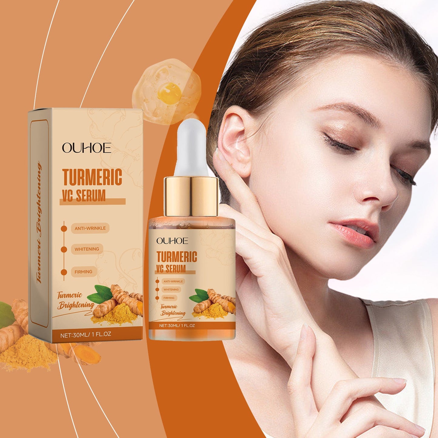 Turmeric Face Essence Hydrating And Moisturizing Gently Moisturizing And Brightening Facial Skin Delicate Care Essence - Korvel