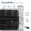 Hardshell Luggage Sets 3 Pcs Spinner Suitcase with TSA Lock Lightweight 20''24''28''   Black + ABS - Korvel