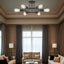 6 Light Modern Sputnik Lights Semi Flush Mount Ceiling Light Black Finished - Korvel