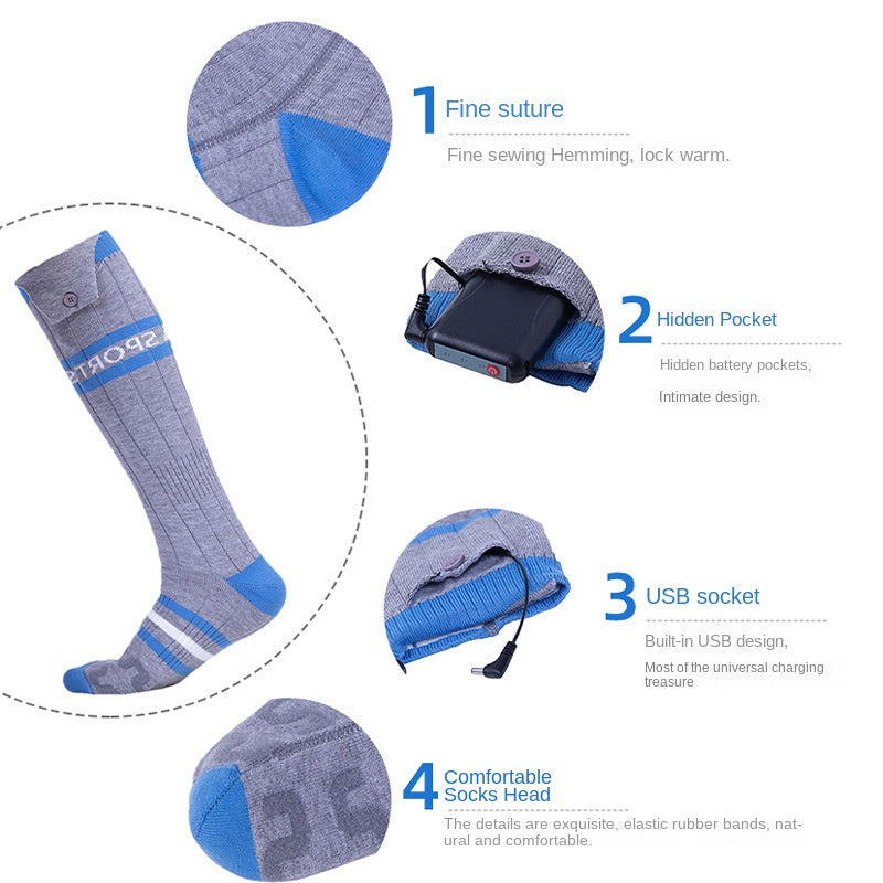 Chaussettes de genoux chauffantes électriques premium pour le confort en extérieur