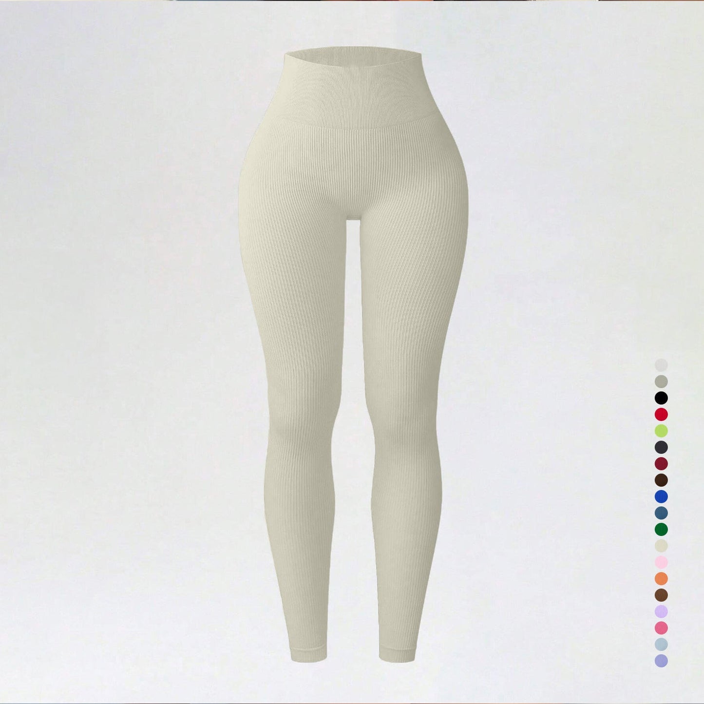 Threaded autumn and winter yoga pants seamless fitness pants high waisted sports yoga clothes leggings - Korvel