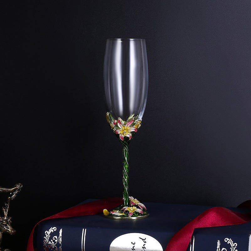 Crystal glass champagne glasses household high footed glasses - Korvel