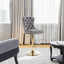 Thick gold rotating velvet bar stool with adjustable seat height of 25-33 inches and backrest (gray, set of 2 pieces) - Korvel