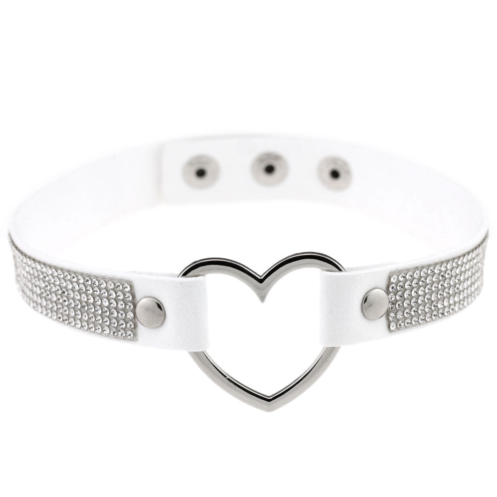 Collar de Rhinestone en Forma de Corazón Harajuku