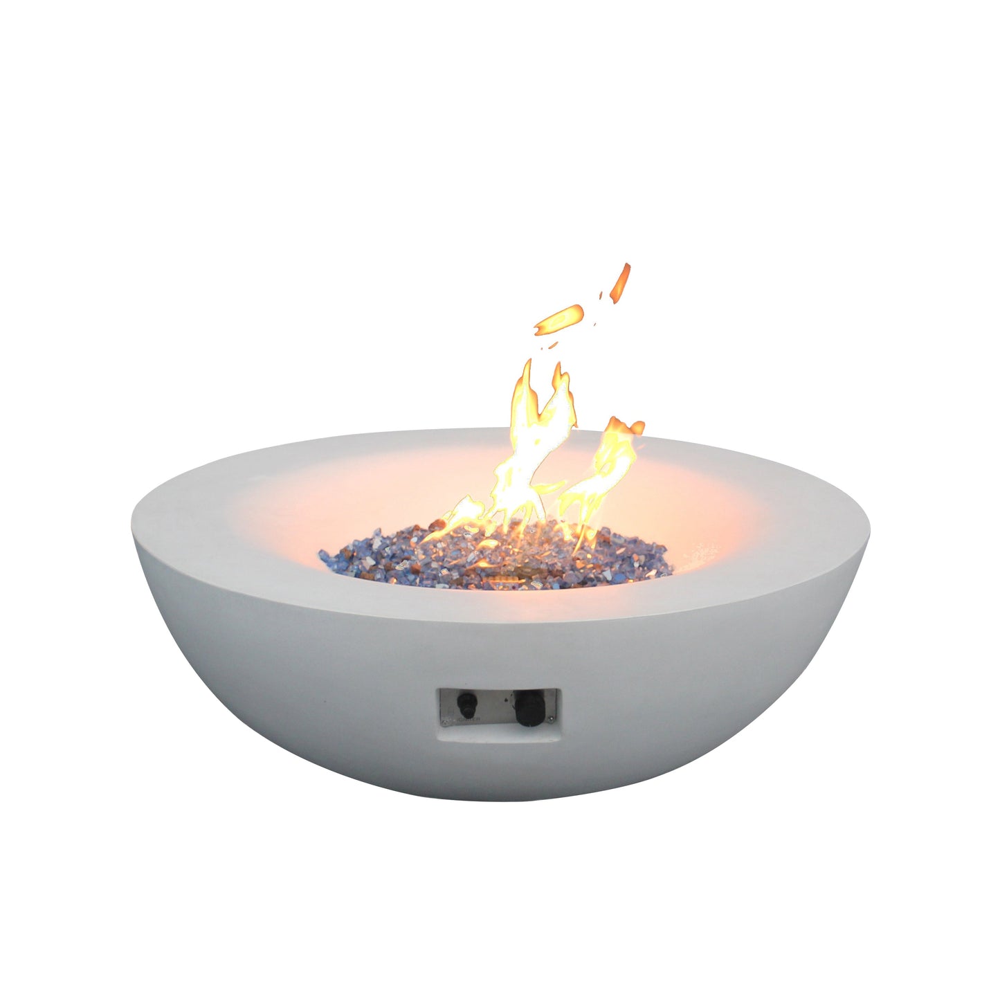 42 Inch Outdoor Concrete Propane gas Fire Pit bowl in Antique white color - Korvel