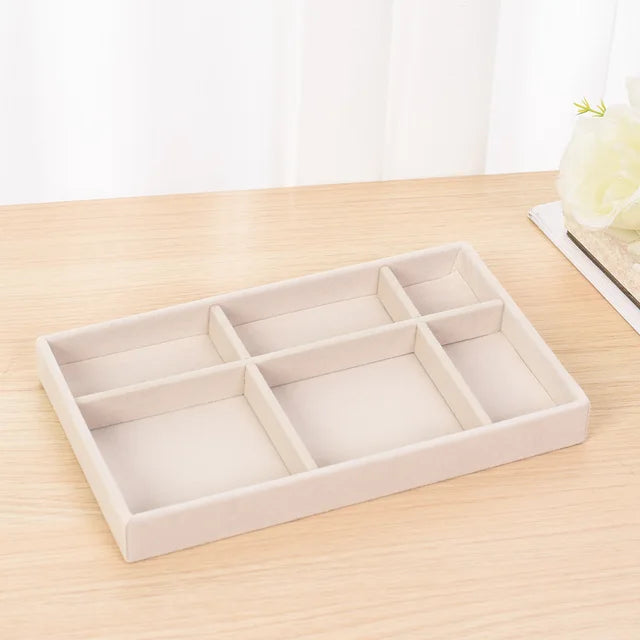 Plush jewelry storage box jewelry box rings earrings bracelets necklaces storage display shelf - Korvel