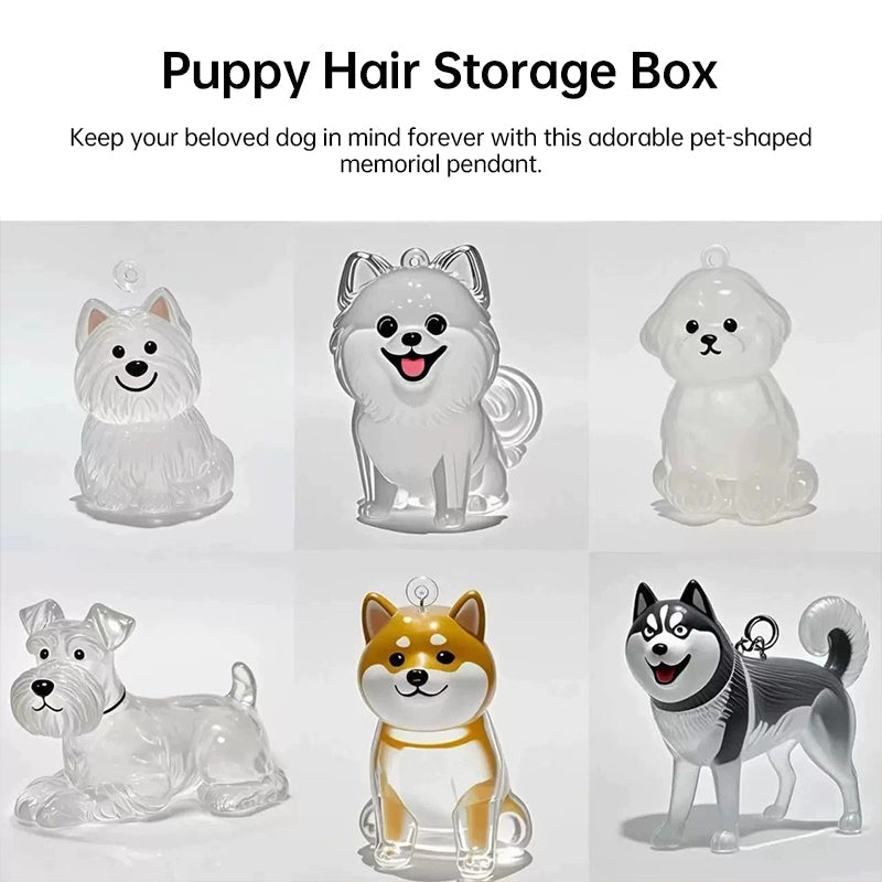 A transparent DIY pet hair memorial keychain box, a sweet keepsake for dog lovers. - Korvel