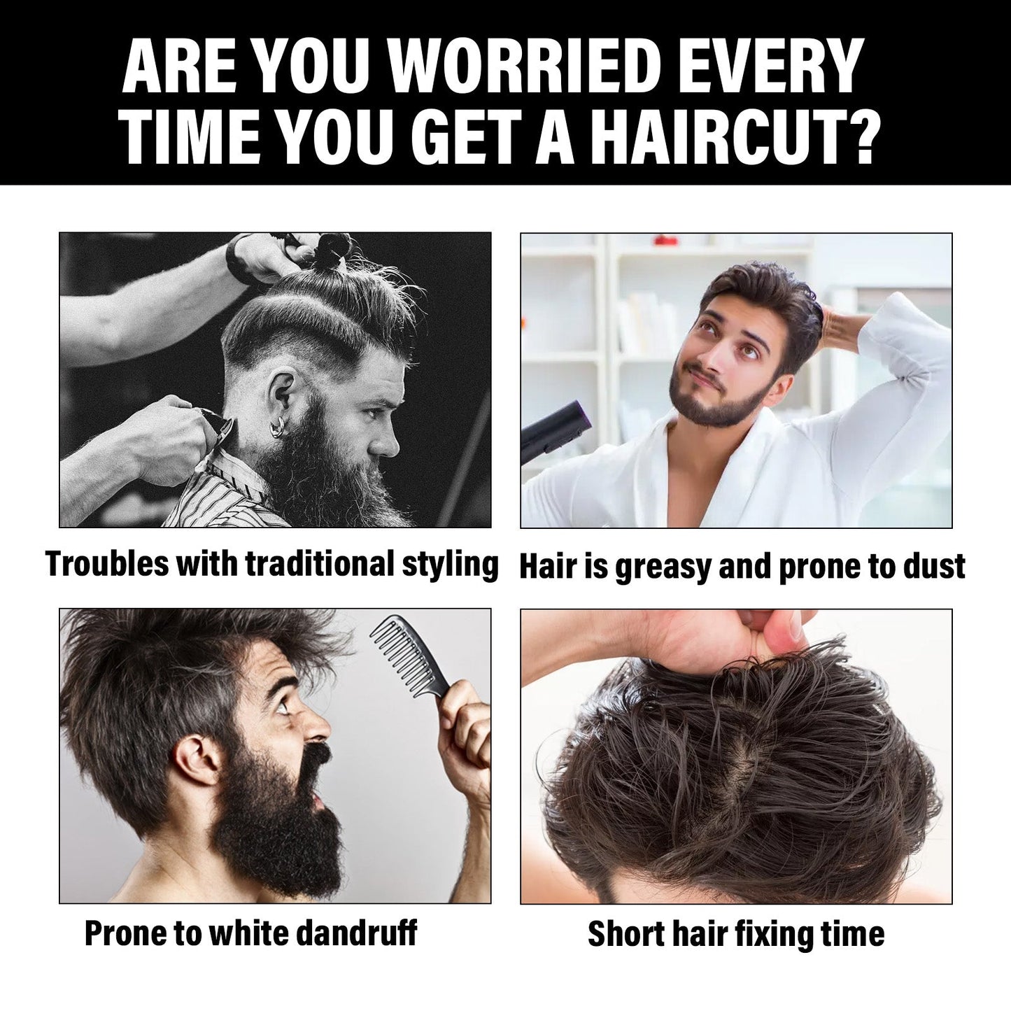 Control Pomade, Broken Hair Care Oil Head Back Head Natural Fluffy Lasting Styling Solid Wax - Korvel