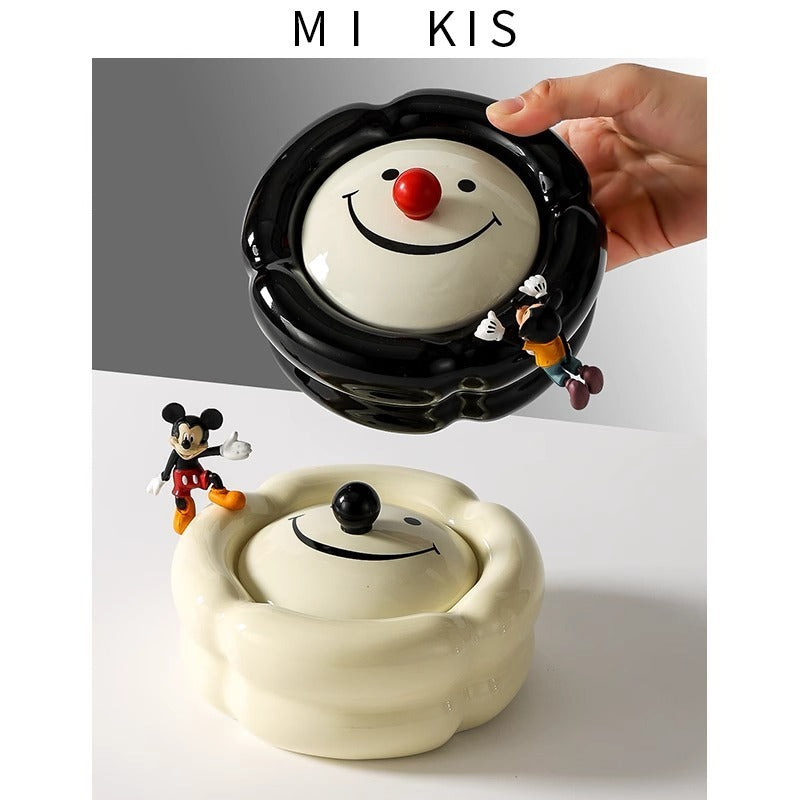 Elegant Ceramic Ashtray with Lid for Home and Office