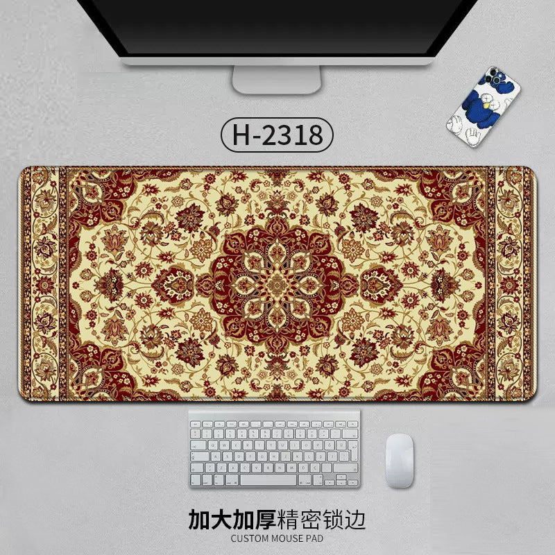 Large Persian Mouse Pad Office Carpet MousePad Natural Rubber Lockedge Anti Slip Desk Mat Laptop Office Game Accessories Pad - Korvel