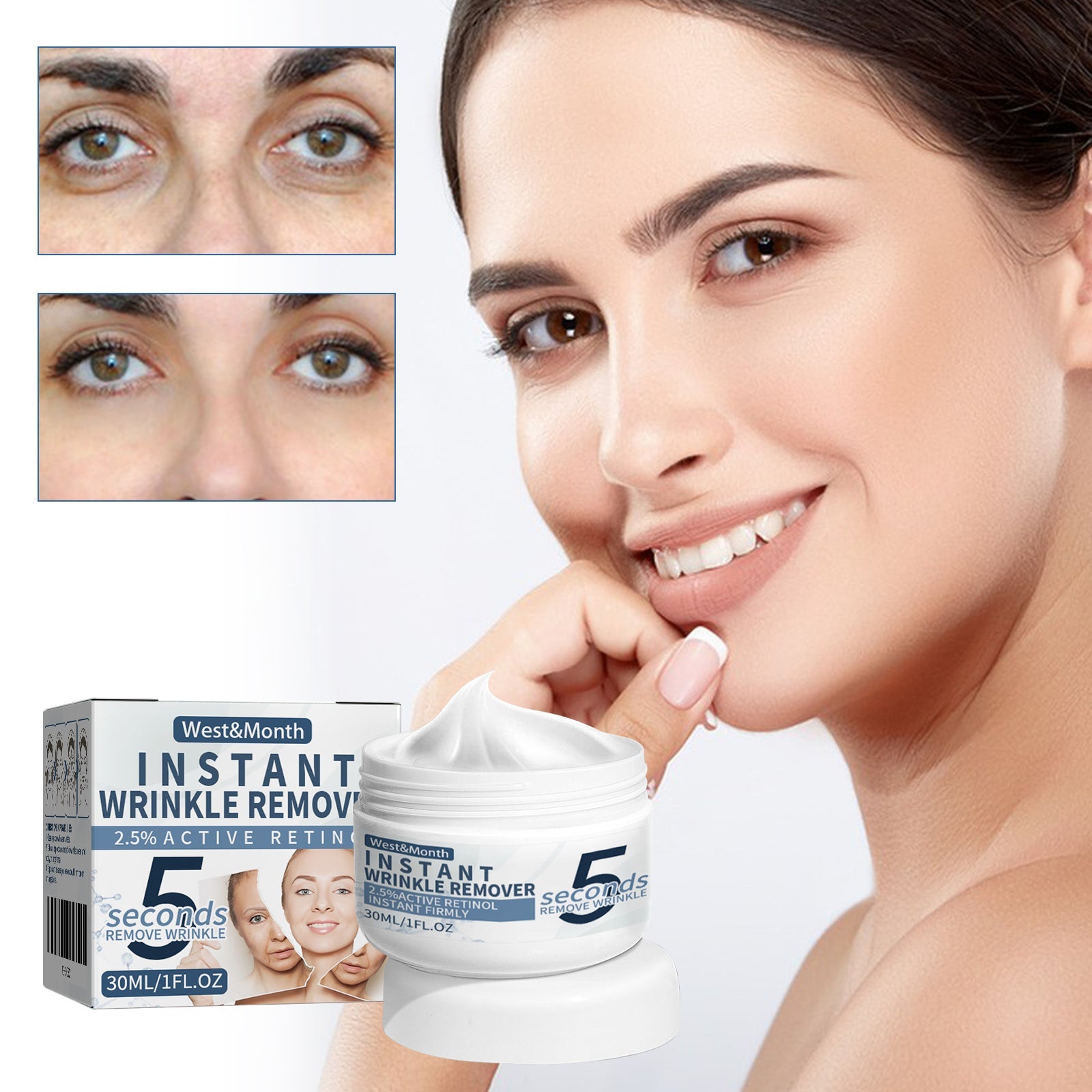 5 Seconds Retinol Cream To Reduce Fine Lines Under Eyes Hydrating Moisturizing Cream To Soften Skin - Korvel