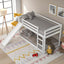Twin over Twin Bunk Bed with Convertible Slide and Ladder   White - Korvel