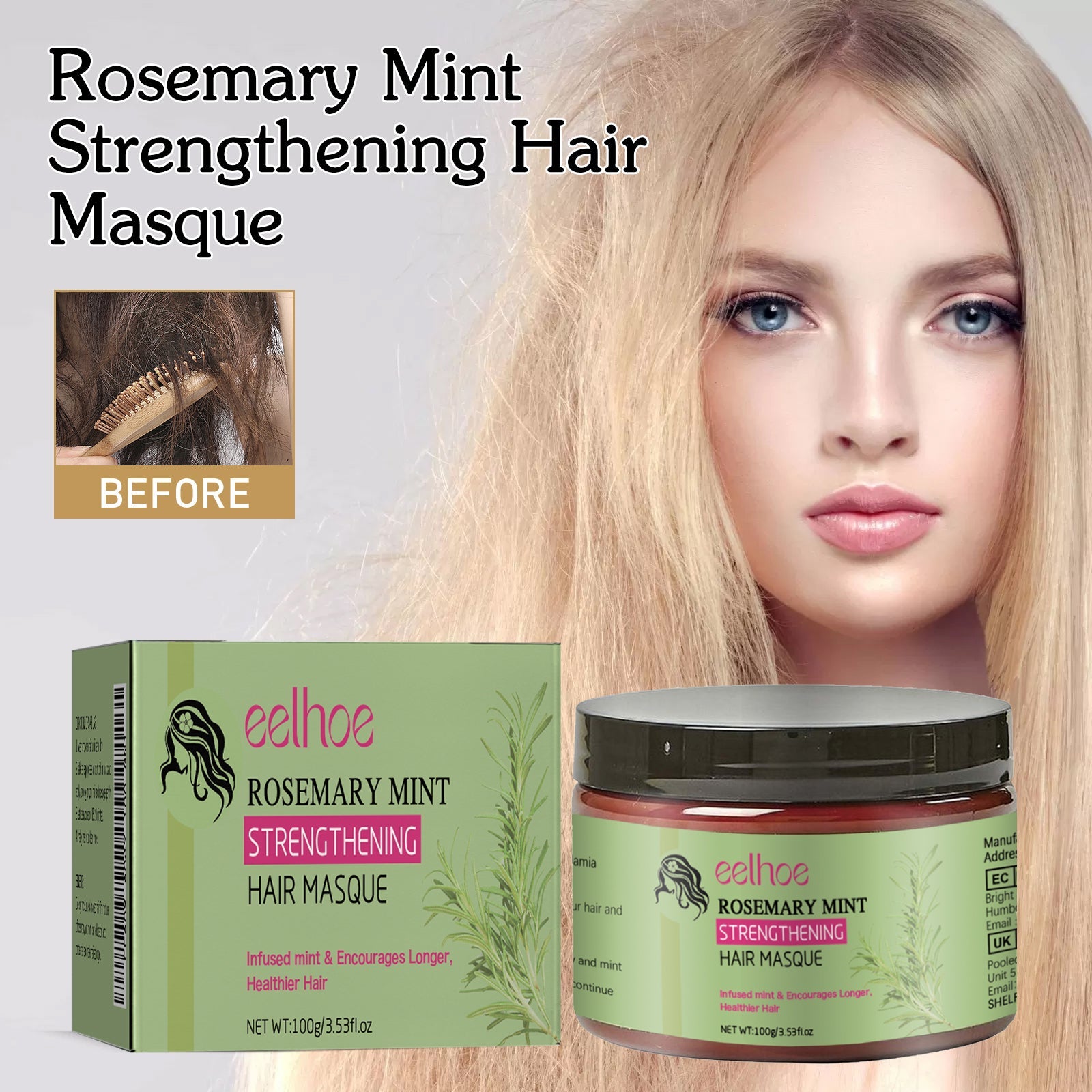 Rosemary Hair Mask Deeply Nourishes And Softens Hair, Repair Dry Hair And Fluff Hair Treatment Hair Mask - Korvel