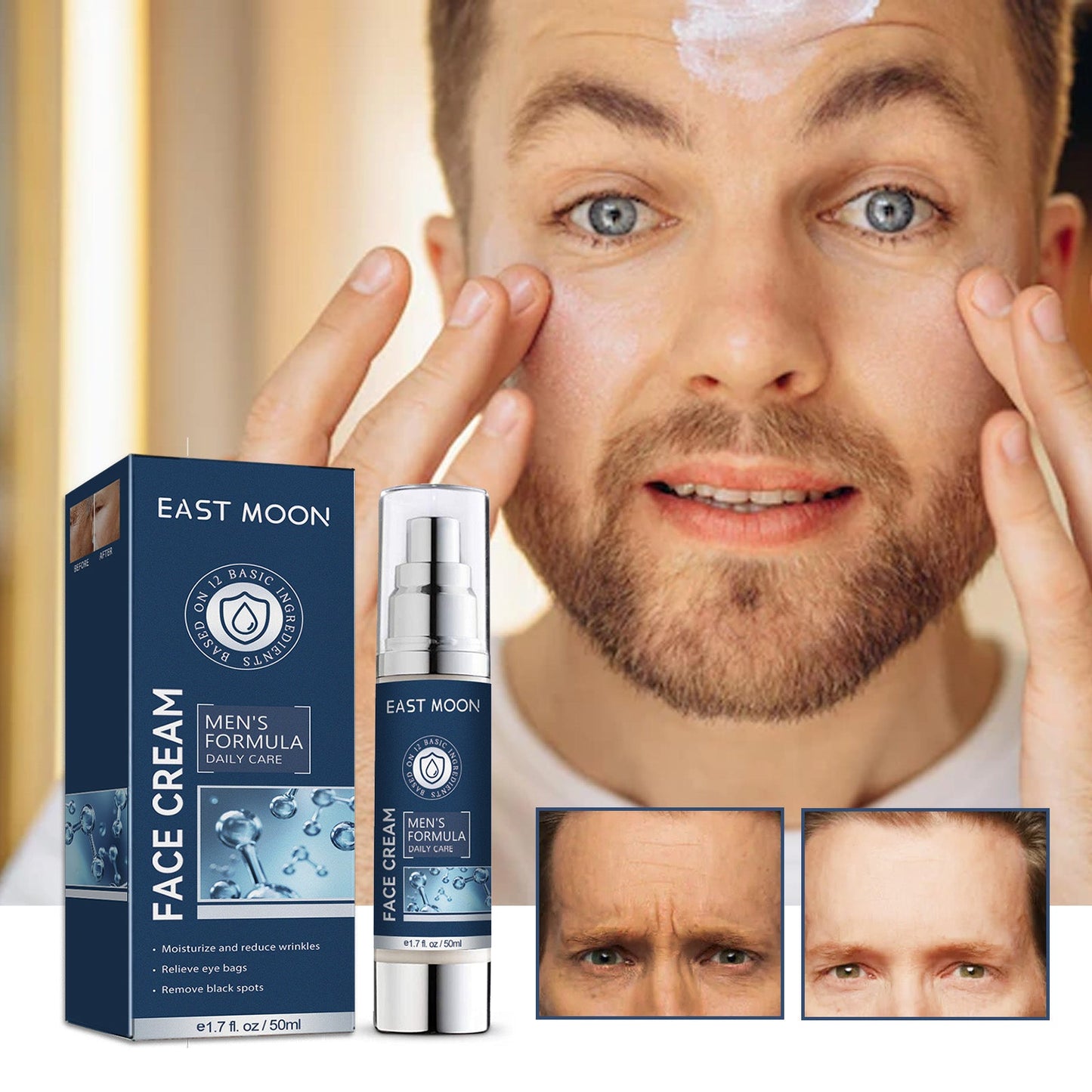 Crema Facial para Hombres 6 en 1 para Hidratación y Suavizado