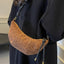 PU Leather Strap Suede Shoulder Bag - Korvel